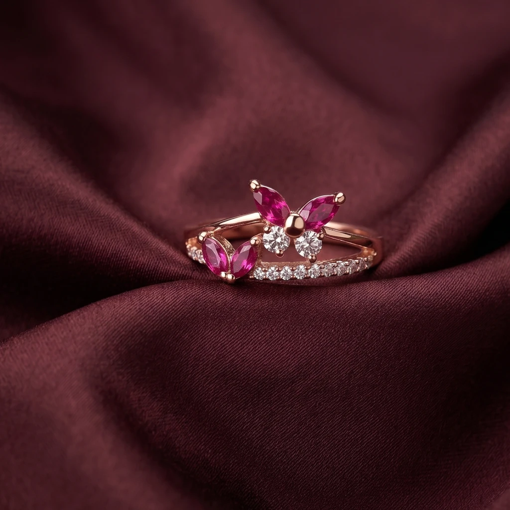Ruby Floral Wrap Ring