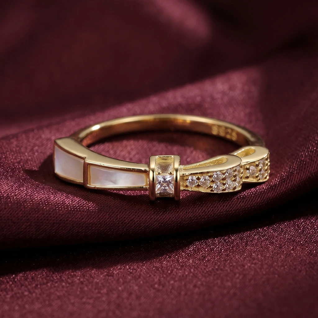 Mother-of-Pearl Bow Ring