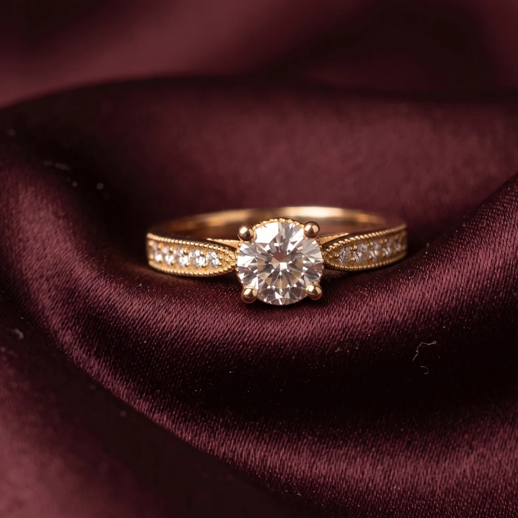 Milgrain Solitaire Ring