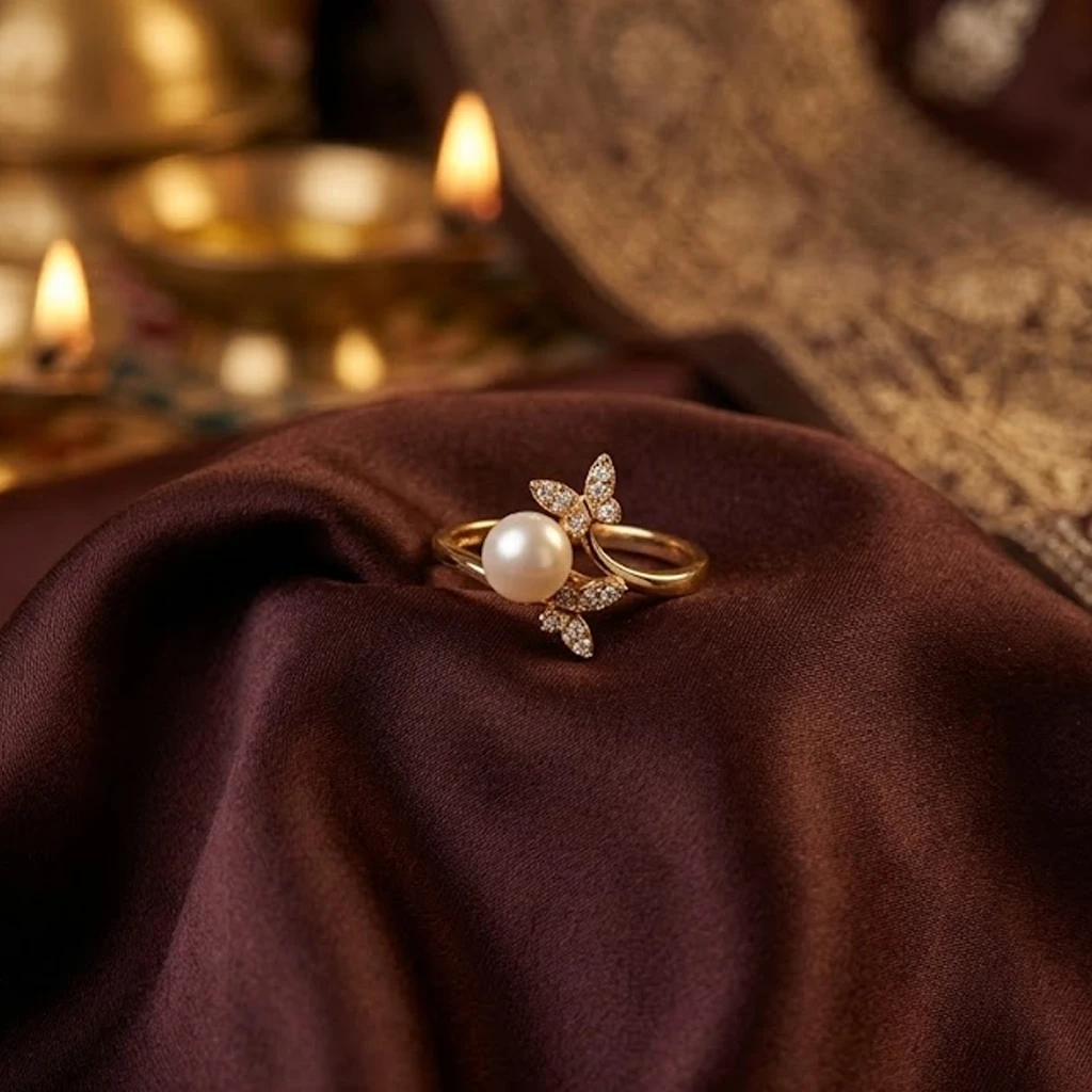 Butterfly Pearl Ring