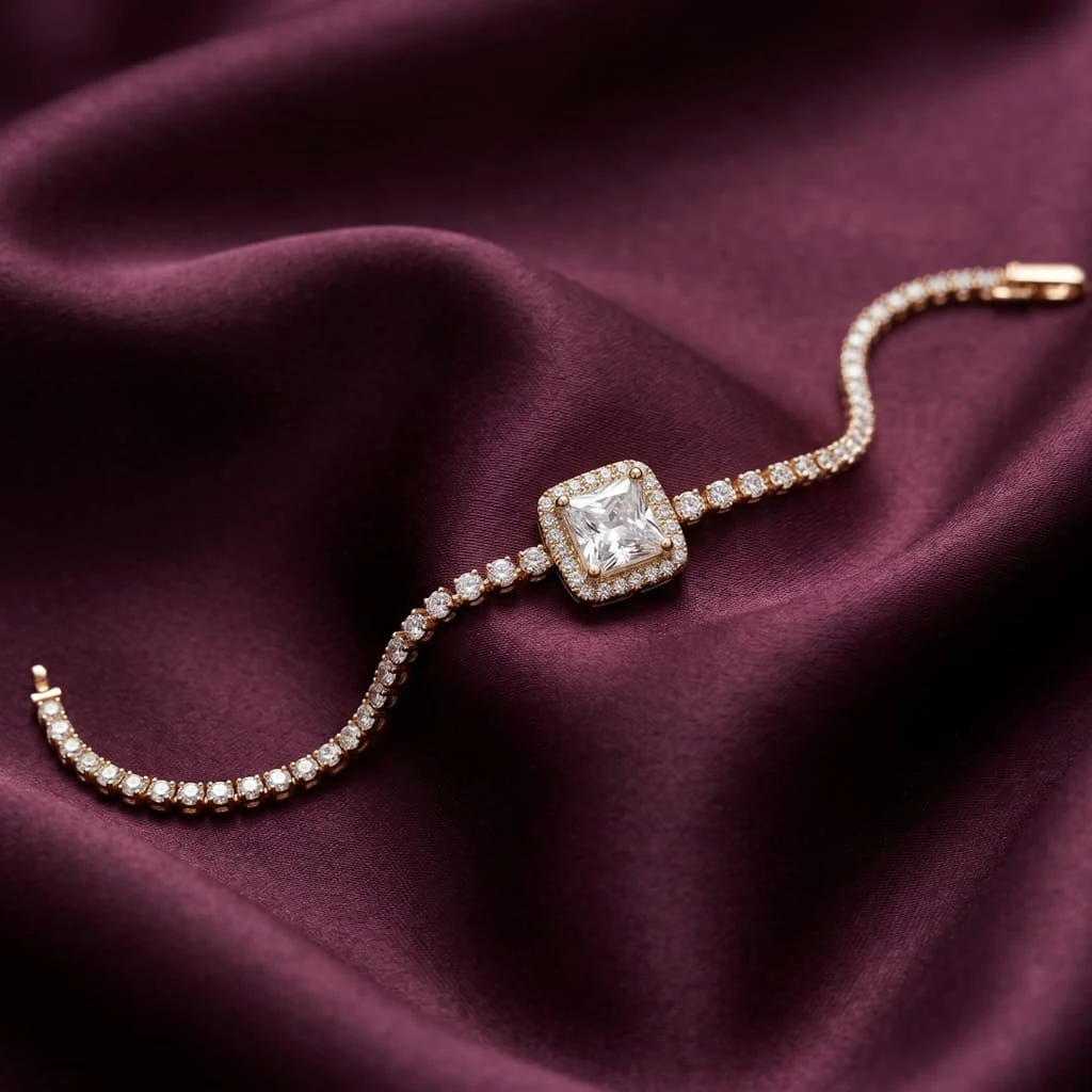 Radiant Square Halo Bracelet