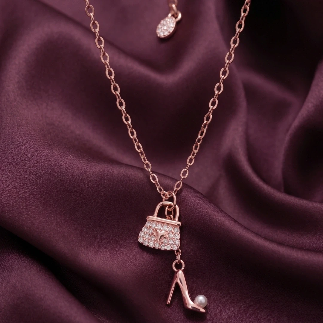 Carrie Handbag and High Heel Charm Pendant and Chain