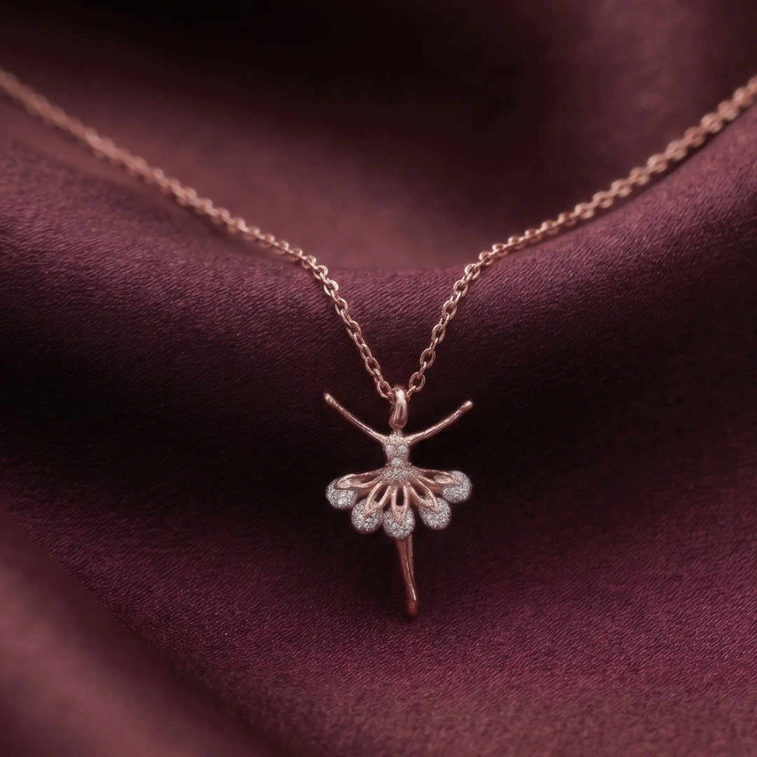 Ballerina Pendant and Chain