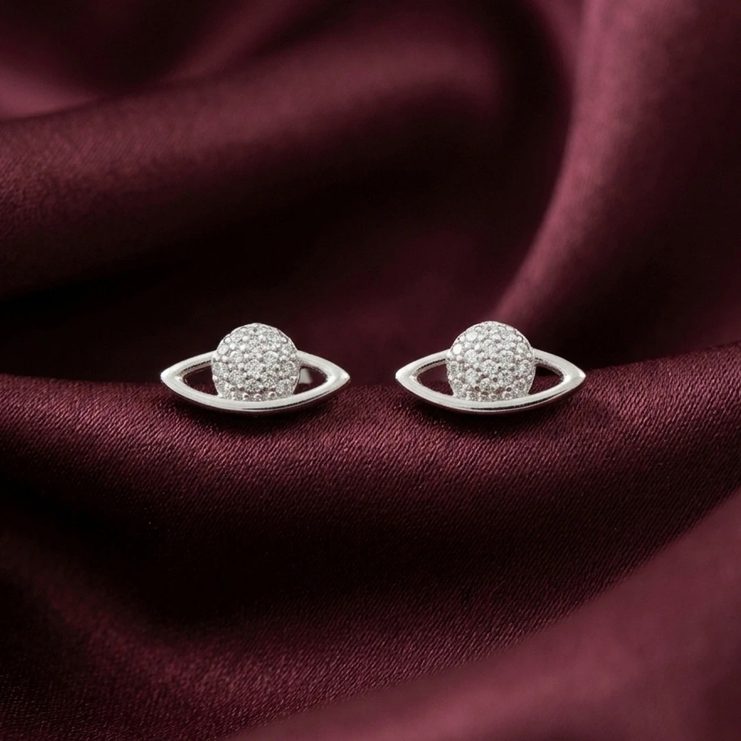 Celestial Saturn Pavé Studs