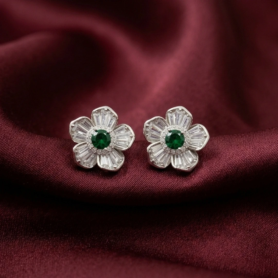 Emerald Blossom Studs