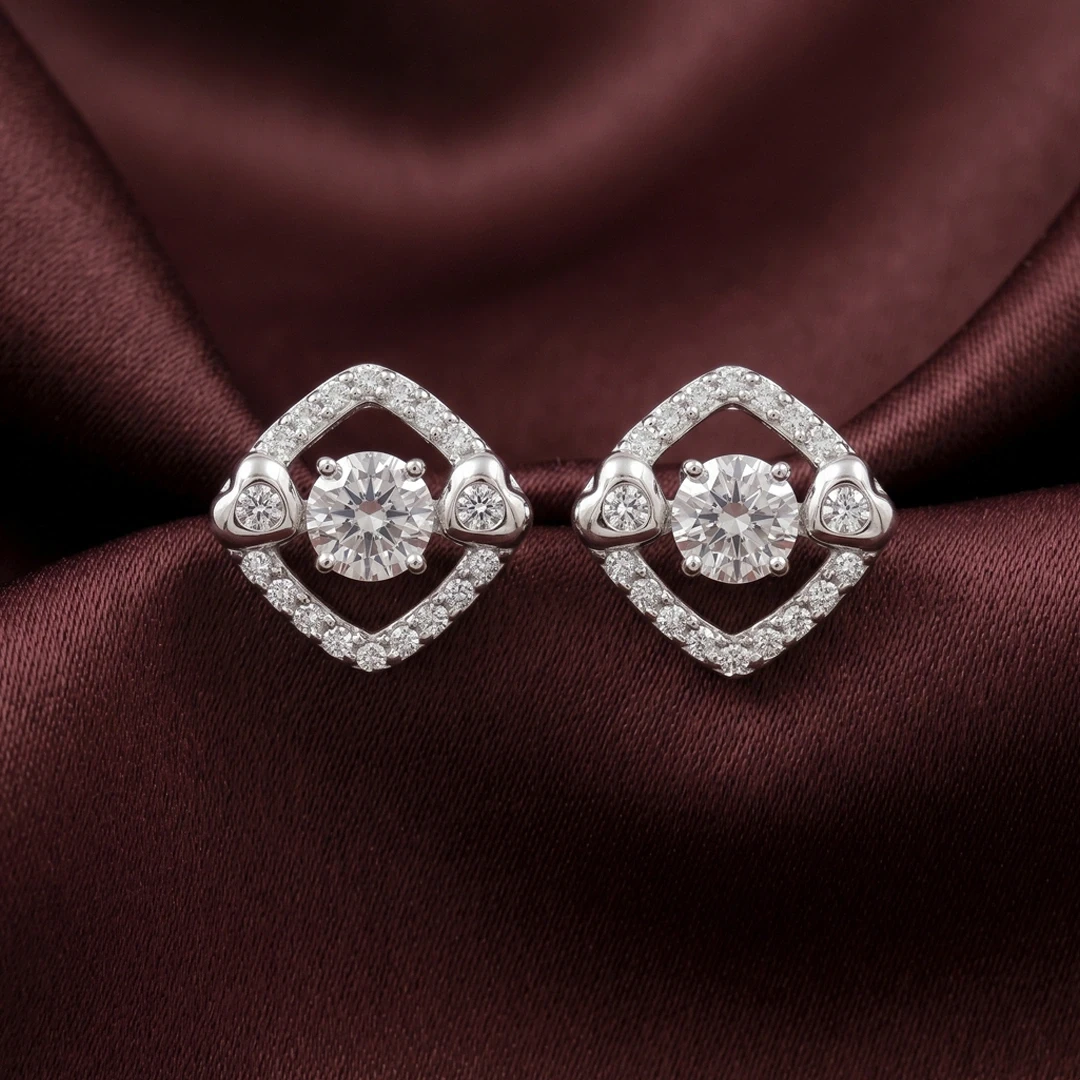 Solitaire Rhombus Studs