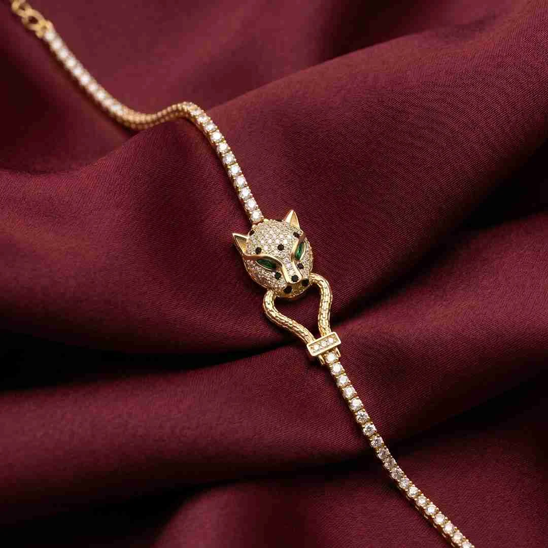Glamorous Panther Tennis Bracelet
