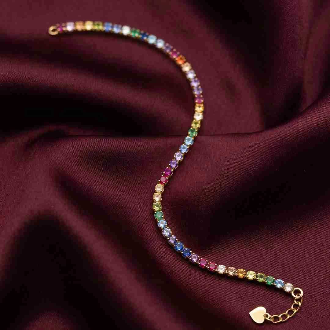 Multicolour Stone Tennis Bracelet