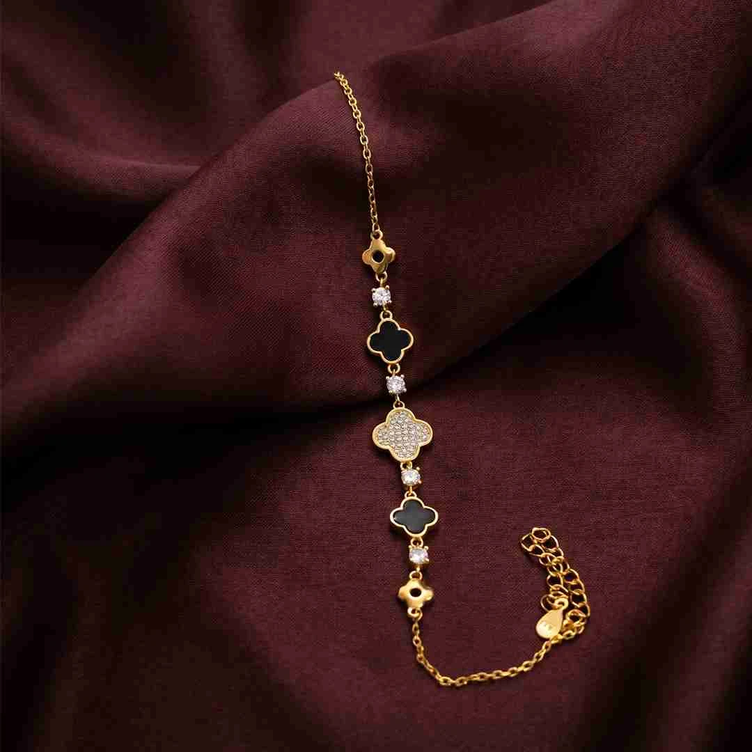 Midnight & Starlight: Clover Charm Bracelet