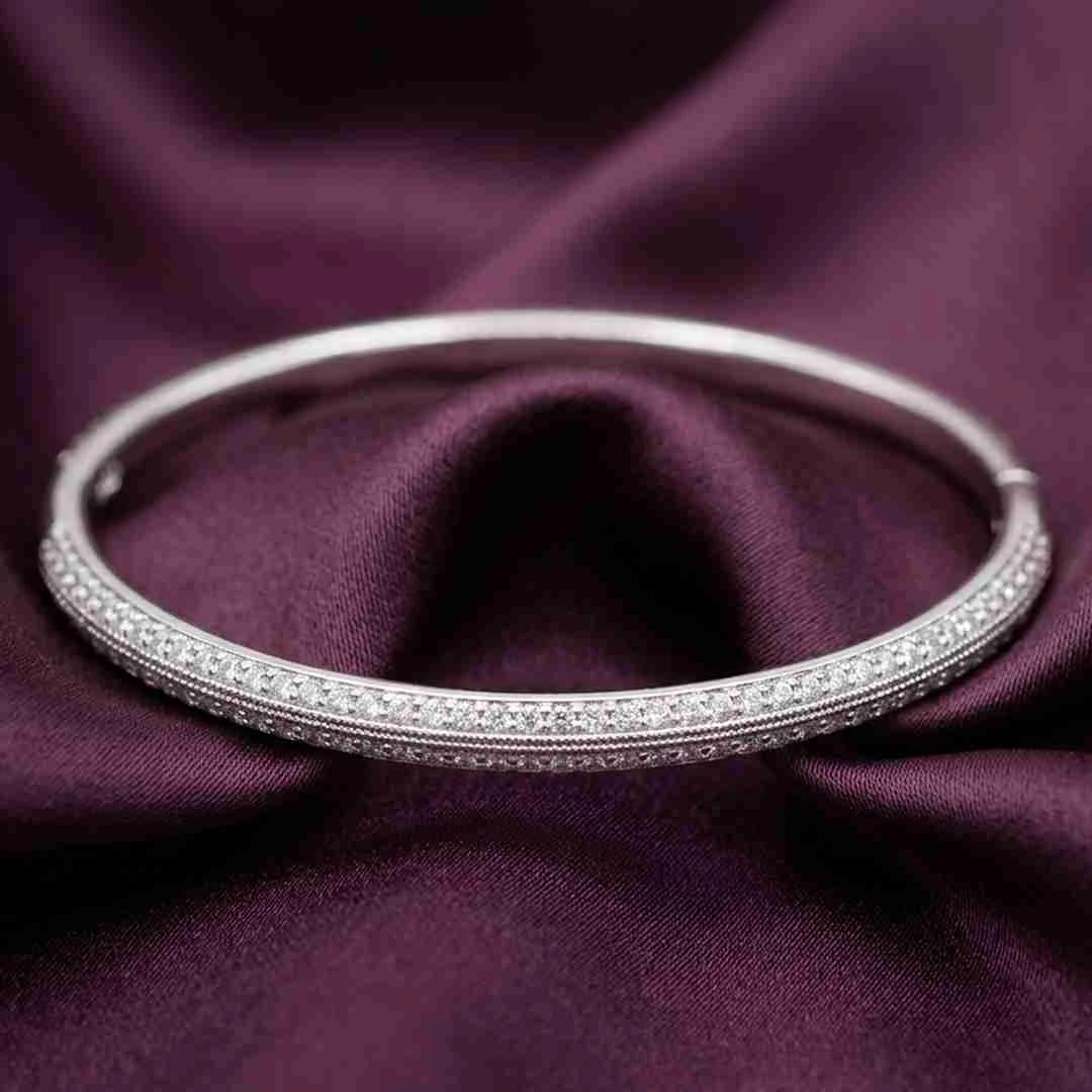 Geometric Stone-Set Bangle