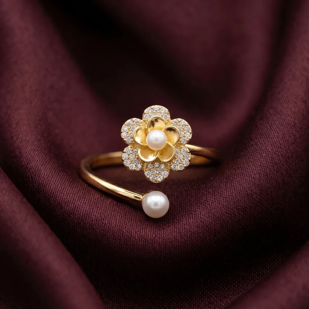 Floral Bypass Ring