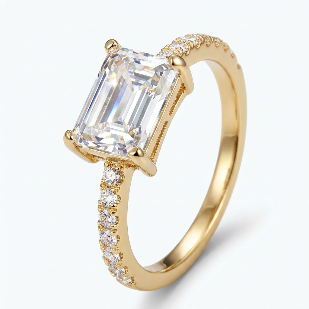 "Golden Brilliance" Engagement Ring