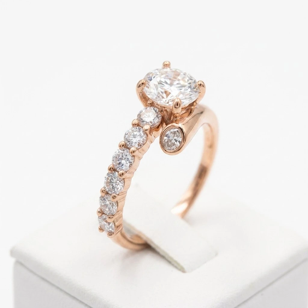 Rose Whisper Solitaire Accent Ring