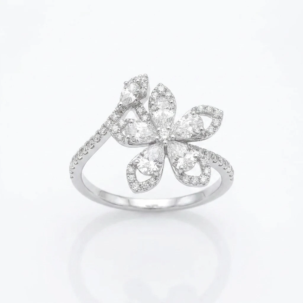 "Whispering Petals" Floral Statement Ring