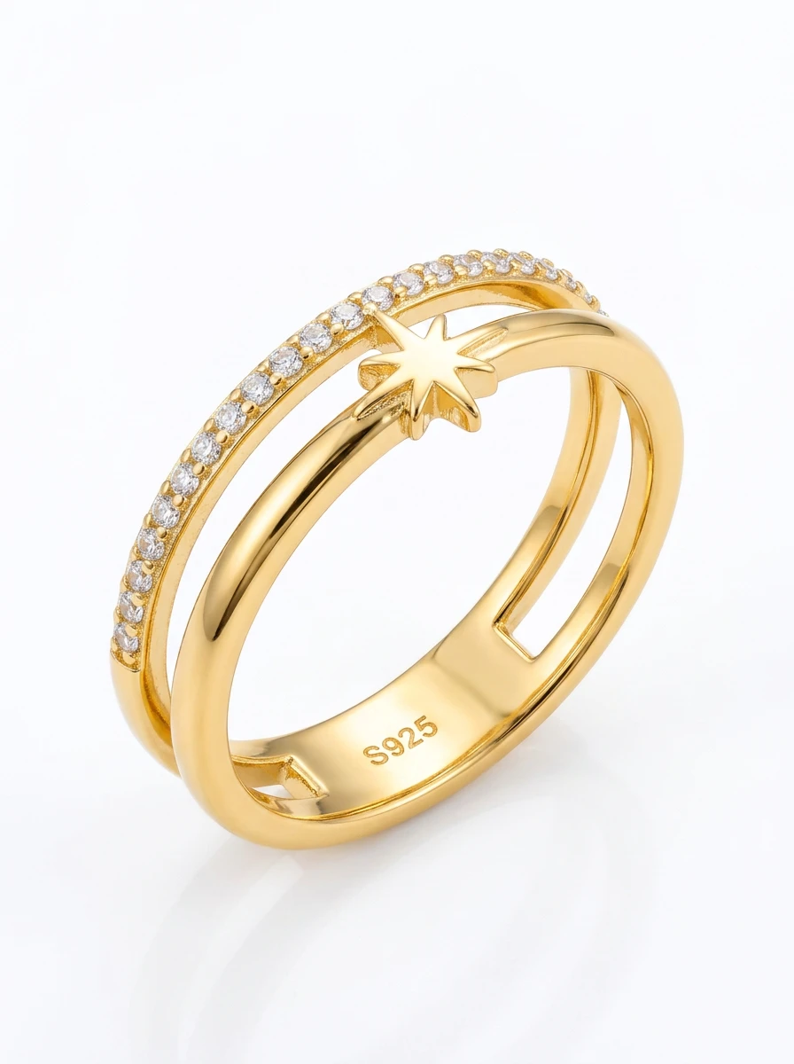 "Northern Star" Dual Band Ring