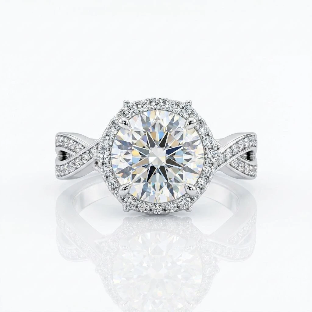 "Valentina" Crossover Halo Ring