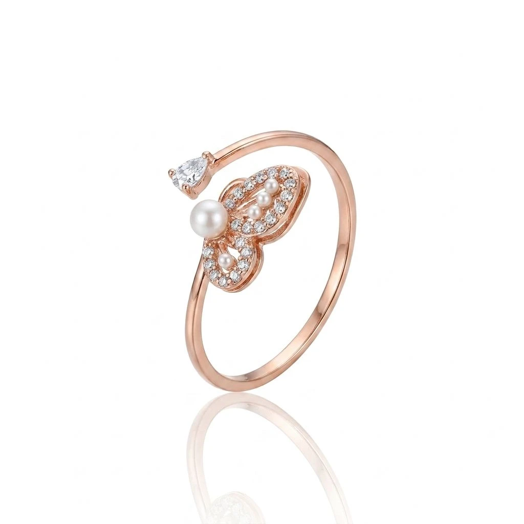 "Papillon" Pearl Butterfly Wrap Ring
