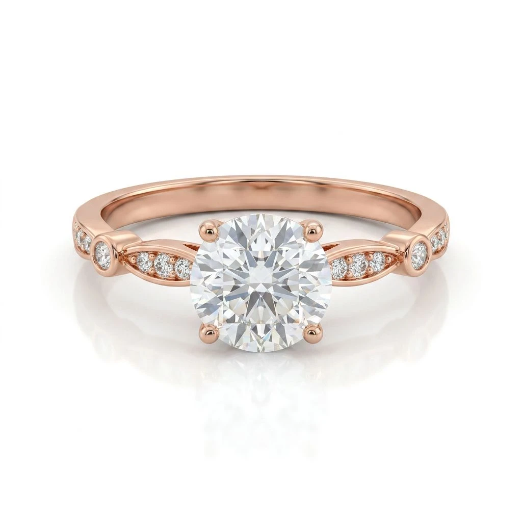 "Amora" Heart-Gallery Solitaire Ring