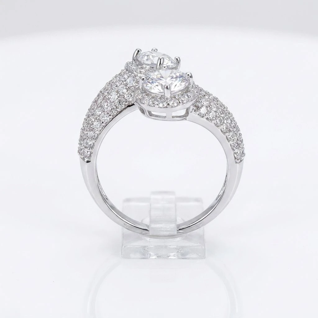 "Embrace" Dual Halo Crossover Ring