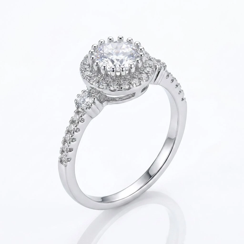 "Grace Halo" Solitaire Ring