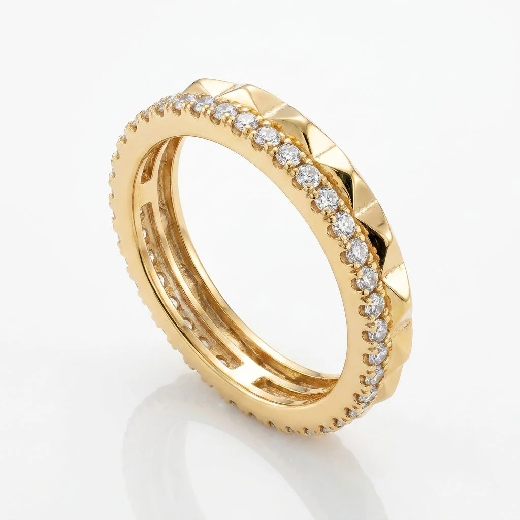 "Radiance Edge" Faceted Eternity Band