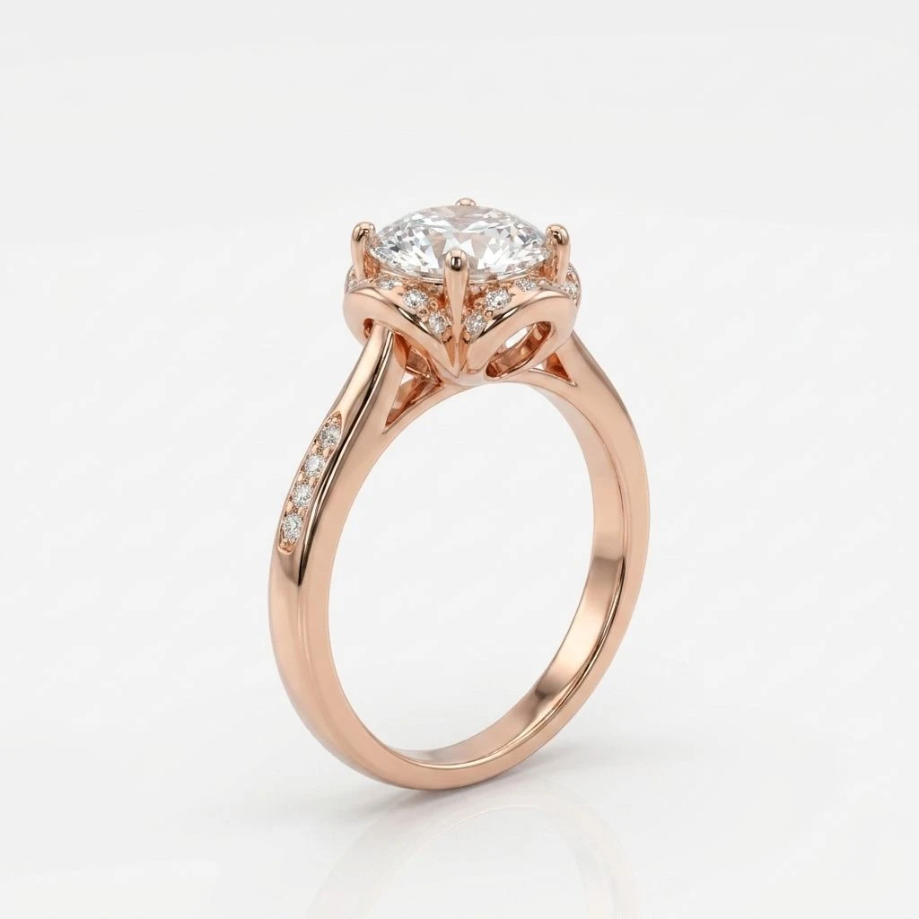 "Camellia Halo Ring"