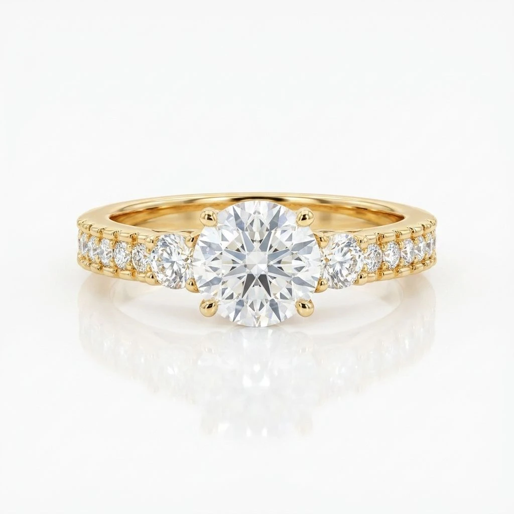 Triple Stone Solitaire Ring