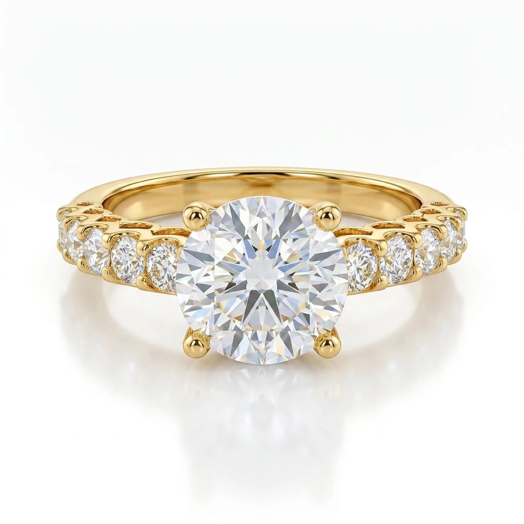 Radiant Row Solitaire Ring