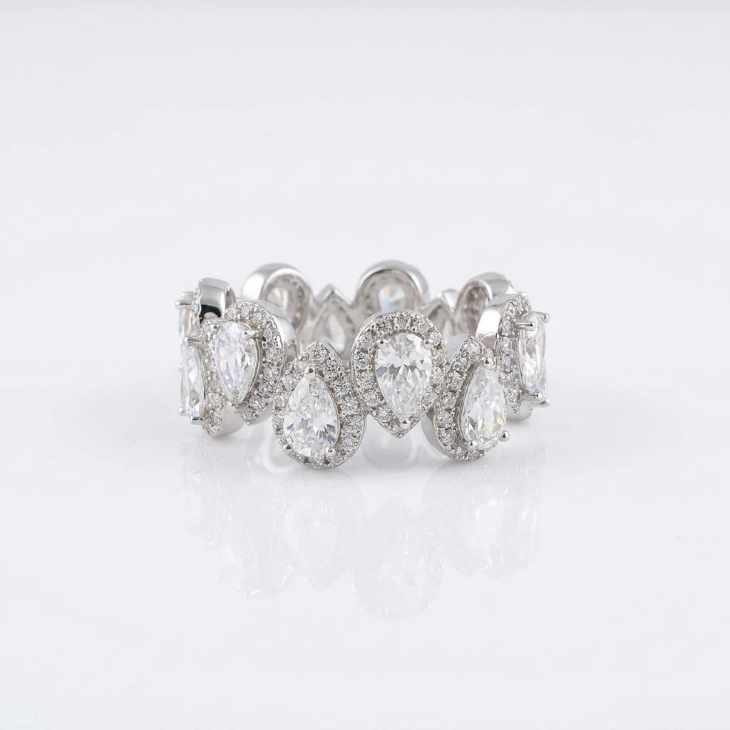Arafine Cascade Halo Eternity Band